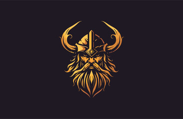 Fototapeta premium Viking logo design template vector illustration