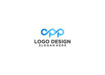Initial Letter opp Initial with Infinity Logo Icon Vector