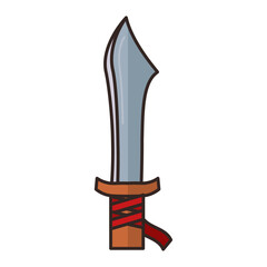 Colored sword medieval weapon icon Vector
