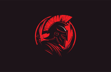 Spartan logo design template vector illustration