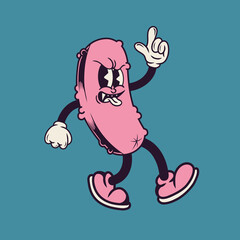 Retro character design of cucumber