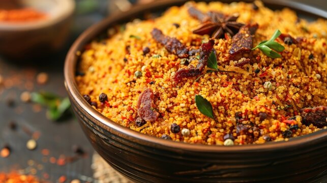 Farofa with beef jerky and spices