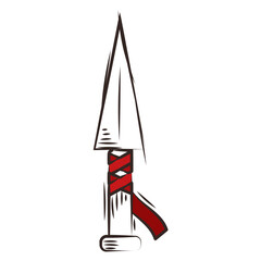 Colored dagger medieval weapon icon Vector