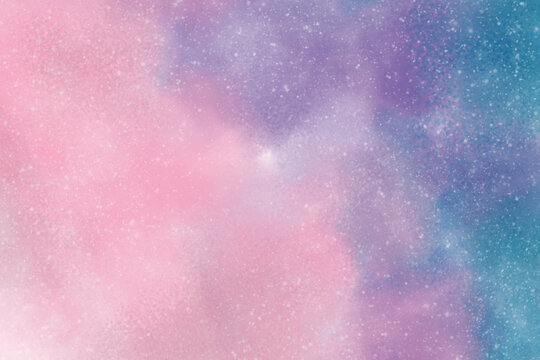 fondo art&iacute;stico, azul, rosa, con textura, acuarelas, arte, vac&iacute;o, fondo de pantalla, nubes, cielo, expansion, cielo nocturno, luz, estrellas, iluminado,  movimiento, pastesl, web, redes, digital, 