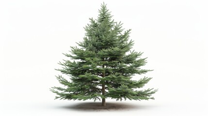 Obraz premium High-quality image of a spruce tree, isolated on a white studio background