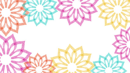 Vector. Perforated hand-drawn patterns Papel Picado. National Hispanic Heritage Month. Floral backgraund with copy space for text, for web banner, poster, cover, splash, social network. Line sketch.