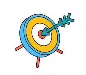 Marketing isometric icons. Sticker or symbol with business goal. Search engine optimization and targeted advertising on social networks. Cartoon 3D vector illustration isolated on white background