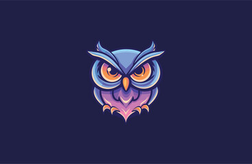 Owl logo icon design template vector illustration