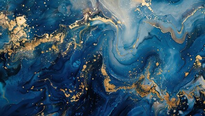 Marble ink abstract art from exquisite original painting for abstract background. AI generated illustration