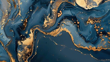 Marble ink abstract art from exquisite original painting for abstract background. AI generated illustration