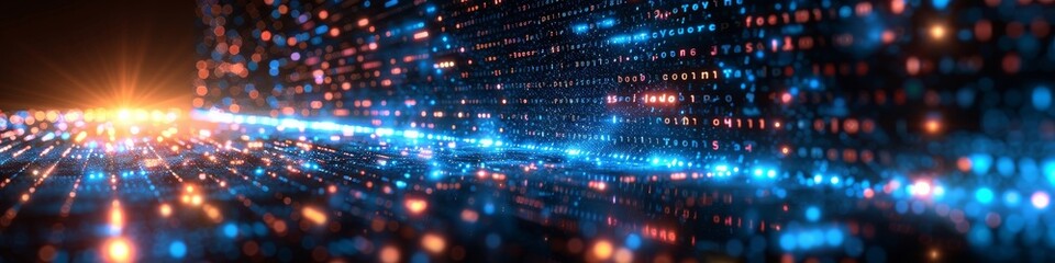 Obraz premium An abstract technology background with data flow and connection concepts. 