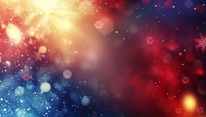 Obraz premium A colorful background with snowflakes and a bright sun