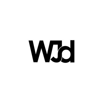 wjd lettering initial monogram logo design