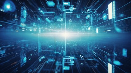 concept of digital transformation Engineering systems Binary code Programming