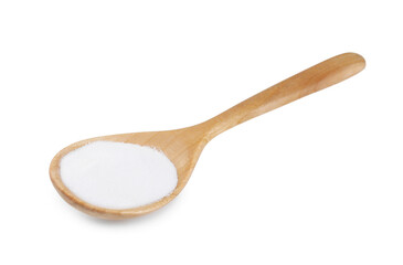 Baking soda in spoon isolated on white