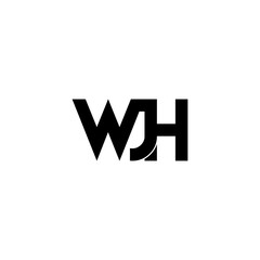 wjh lettering initial monogram logo design