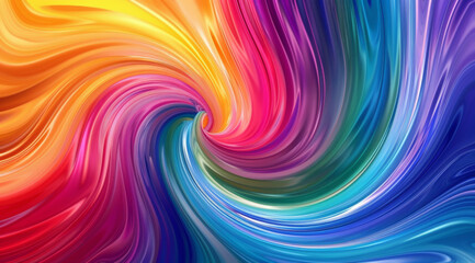 Naklejka premium Colorful swirls of rainbow colors swirling together in an abstract background