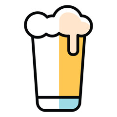 Beer glass icon Flat design Vector