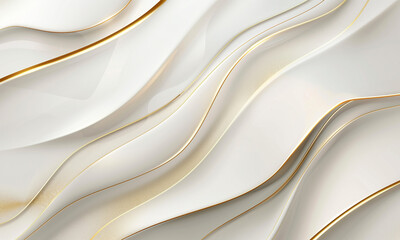 Fototapeta premium Elegant white background with elegant golden elements. Modern 3D Abstract Vector Illustration Design