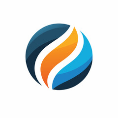 A simple and modern logo featuring an abstract wave-like design inside a circle, ideal for water, travel, or nature brands.