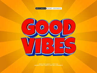 good vibes editable text effect in kids and happy text style