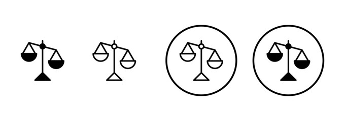 Scales icon vector isolated on white background . Law scale icon. Justice sign