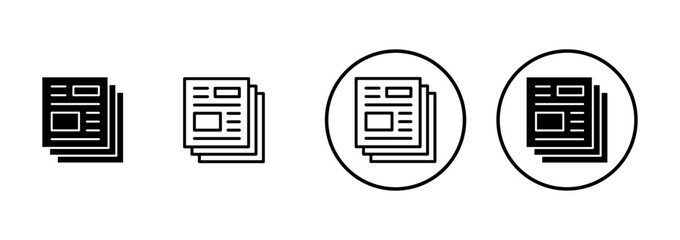 Newspaper icon vector isolated on white background. news paper icon vector