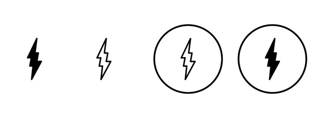 Lightning icon vector isolated on white background. Bolt icon vector. Energy and thunder electric icon