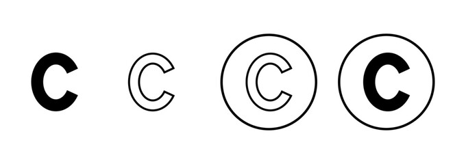 Copyright icon vector isolated on white background. copyright symbols