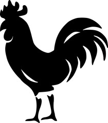 Rooster flat art illustration