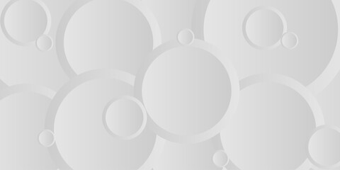 Abstract geometric background with double circle gradient vector shape | Modern seamless futuristic background design | White gradient circular background design