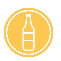 Beer glass sticker icon Flat design Vector