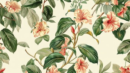 Botanical seamless background tile pattern