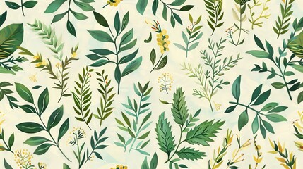 Botanical seamless background tile pattern