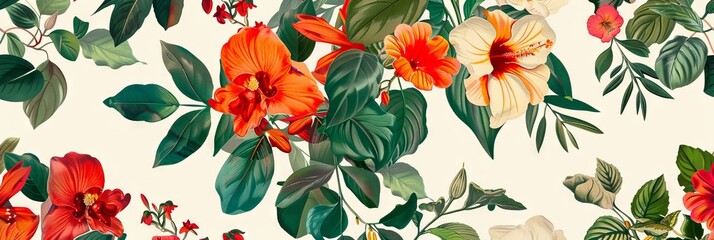 Botanical seamless background tile pattern