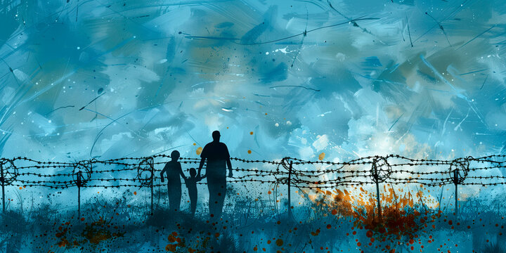 An immigrant family separated at a border detention center.