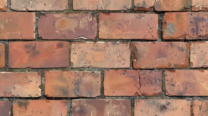 Obraz premium Rustic Red Brick Wall Texture Background for Architectural Design, Construction, Urban Landscape, Vintage Outdoors, Industrial Style Projects, Ideal for Real Estate Marketing, Renovation Visuals