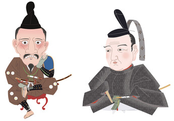 徳川家康　徳川光圀　肖像画　デフォルメ