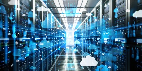 Obraz premium Experience the power of cloud technology for seamless connectivity