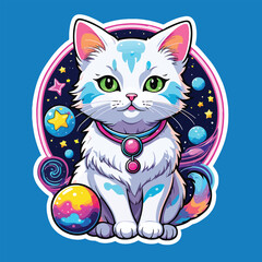 Obraz premium Cool Cat Stickers with hiphop for Cat Lovers