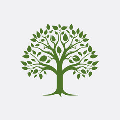 Obraz premium Tree Logo Style Vector Art in Plain Background Stock Illustration