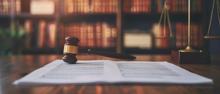 A blank mockup of a legal document rests on a lawyer's desk, awaiting the precise language of professional legality.