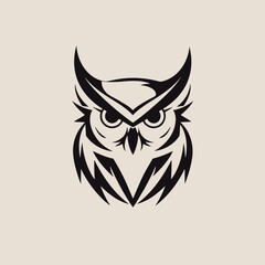 Fototapeta premium Wise Owl Logo Single Colour Logo Style Vector Art