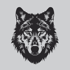 Fototapeta premium Wolf Vector Art Simple Shaped Vectorin Plain Background