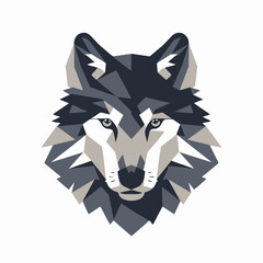 Obraz premium Wolf Flat Vector Art Simple Vector Icon Style Pattern