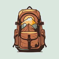 Backpack Logo Vector Illustration   Travel, Bag, Adventure, Rucksack, Icon