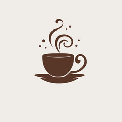 Obraz premium Coffee Mug Logo Vector Art Drink, Beverage, Cafe, Icon, Hot