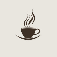 Obraz premium Coffee Mug Logo Vector Art Drink, Beverage, Cafe, Icon, Hot