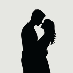 Couples Silhouette Icon in the Plain Background   Love, Relationship, Romance, Icon, Together