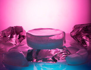 natural ice with texture for podium background presentation of product cosmetics medicine drinks...